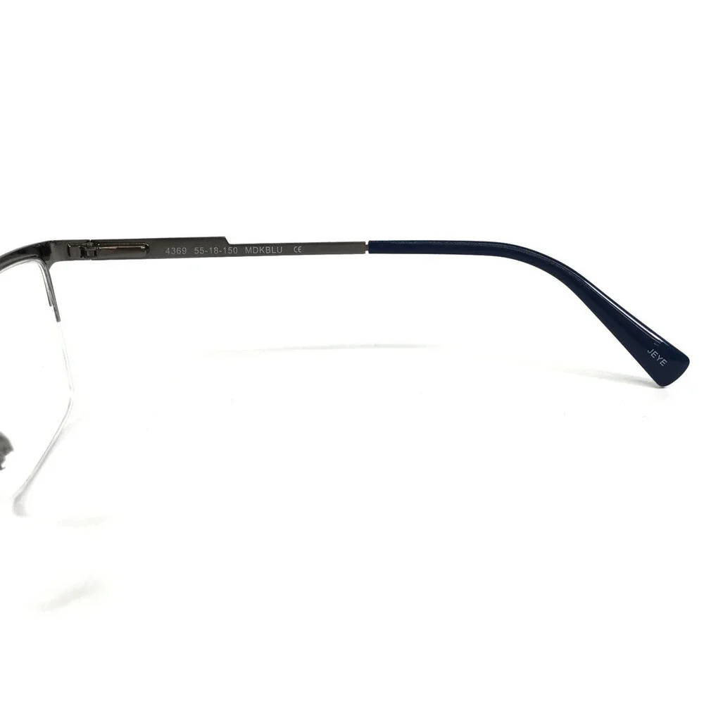 Helium Eyeglasses Frame 4369 MDKBLU Matte Dark Blue Rectangle Half Rim 55-18-150
